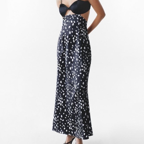 Nasty Gal Dresses & Skirts - Nasty Gal Black Maxi Skirt with White Dalmatian Print